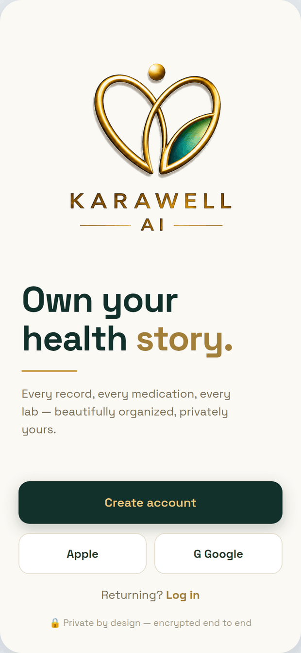 Karawell AI — own your health story